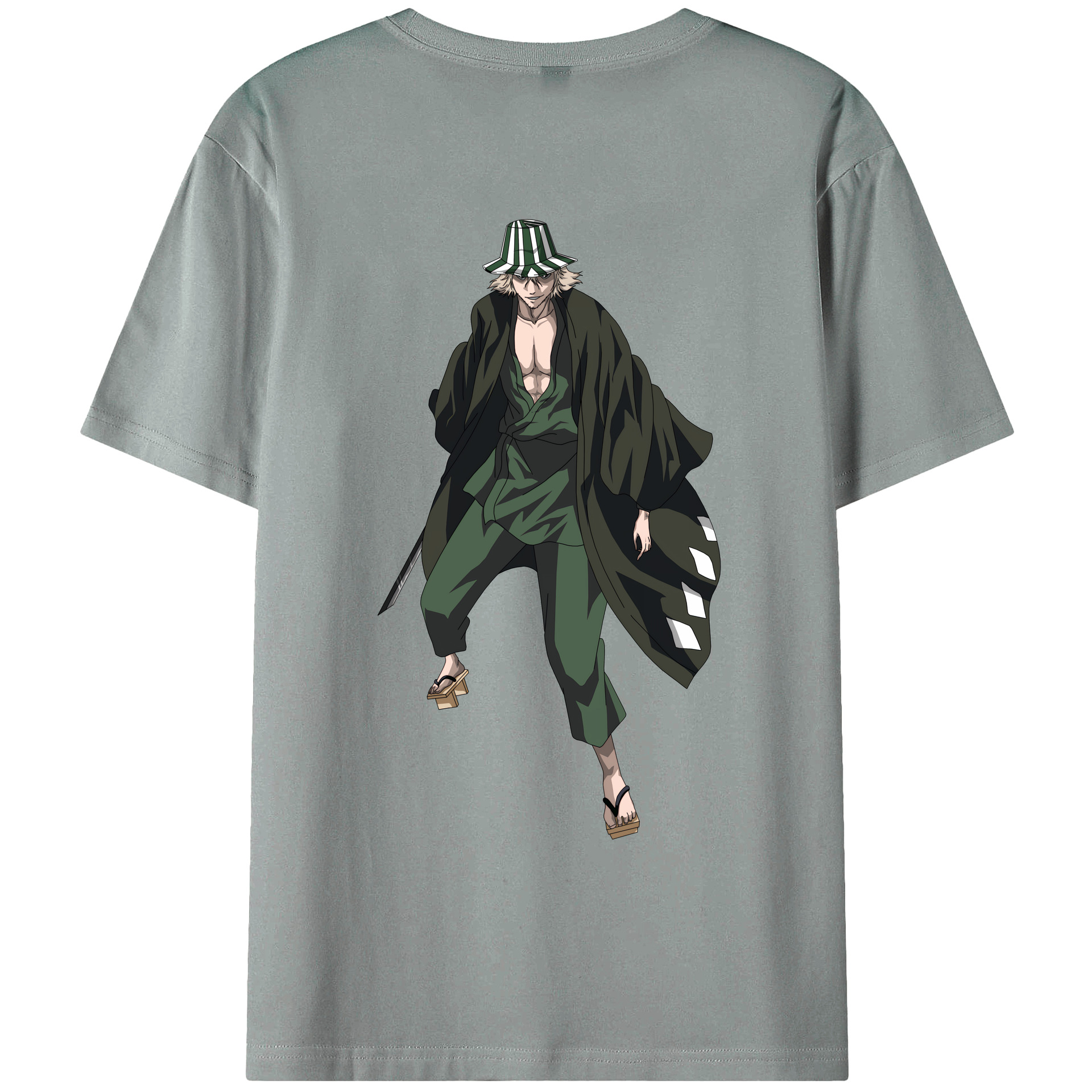 （画像用） "ブリーチ 浦原 喜助（うらはら きすけ） BLEACH Urahara Kisuke " 綿100％ メンズ半袖Tシャツ（バックプリント） 通気性